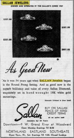 Sallan Jewelers - Sept 1961 Ad (newer photo)